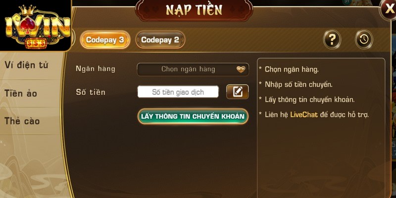 Nạp Tiền Iwin - Các Bước Gửi Tiền An Toàn Cho Newbie 2 Một số cách giao dịch dễ dàng khi nạp tiền Iwin